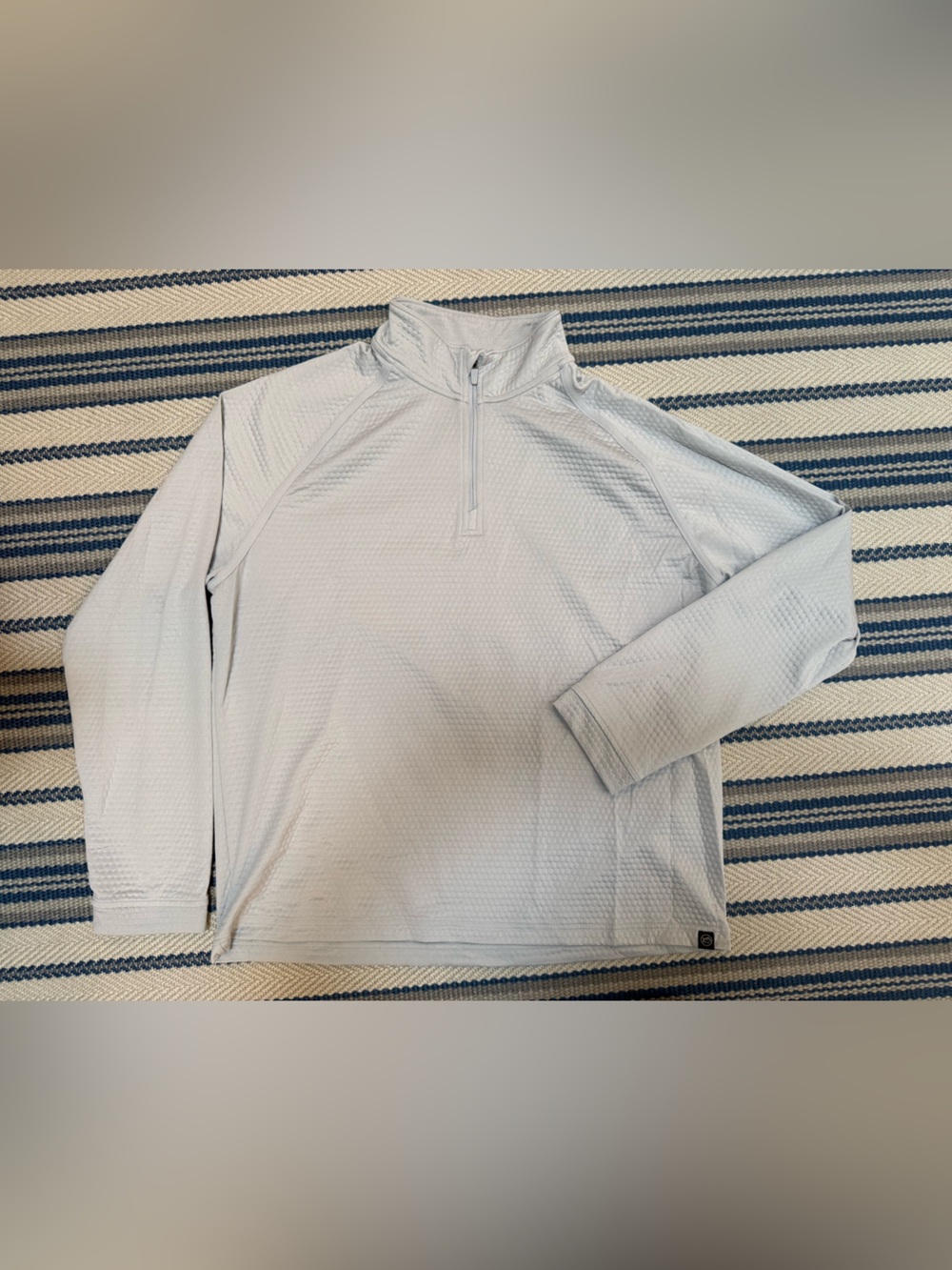 Southern Tide Cream Quarter-Zip Pullover with Navy Trim